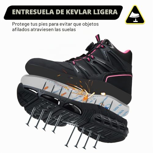 PAQOZKC Lightweight Safety Boots Men Women Comfortable Work Boots