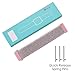 Fintie Bands Compatible with Fitbit Versa & Versa Lite & Versa Special Edition, Soft Nylon Sport Loop Replacement Wristband Strap with Fastener Adjustable Closure, Pink Sand