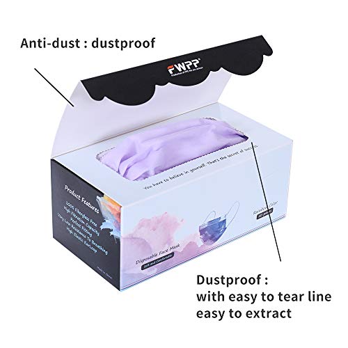 FWPP Earloop Disposable Surgical Flu Face Masks, 3+1(Filter Layer) Ply Super Filter Pollen Dust and Bacteria, Anti Allergy Dental Medical Procedure Mask, Pack of 50 Pcs(Sky Blue) - Thumbnail 2