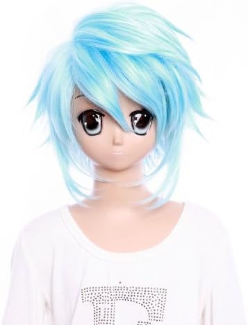 13 ''inch Itsuka Tenma no Kuro Taito Kurogane short half light blue cool style wig cosplay wig for boys and girls