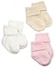 Jefferies Socks Organic Cotton Turn Cuff Sock, 3 Pack, Light Pink/Natural/White, 3-12 Months