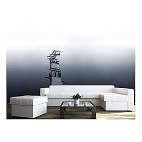 Large Wall Mural - Minimalism Style Landscape of an Old Wood Pier Above Calm Water | Self-Adhesive Vinyl Wallpaper/Removable Modern Wall Decor - 66x96 inches