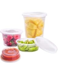 TashiBox [8 oz, 50 Sets] Plastic food storage containers with lids airtight, BPA Free, Microwave/Dishwasher/Freezer Safe
