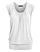 LL WT1054 Womens Solid Short Sleeve Sweetheart Top XXL WHITE