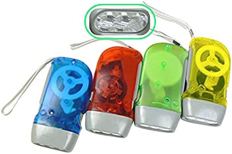Haudang 3 LED Dynamo Wind Up Flashlight Hand-pressing Crank NR No Battery Torch