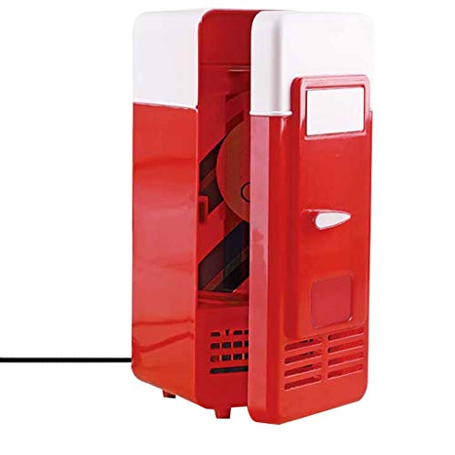 Mini Refrigerators, Chshe🌟🌟, Mini USB Refrigerators Portable Beverages, Beverage Can Cooler, Keep Your Beverage Cool/Hot So You Can Take It Next to Your Computer (Red)