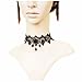 LEFINIS Black Rose Bead Popular Girl Gothic Black Lace Collar Choker Necklace Earrings Set