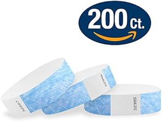 200 WristCo Sky Blue Tyvek Wristbands for Events - Comfortable Tear Resistant Paper Bracelets ID Wrist Bands for Concerts Festivals Admission Party Identification