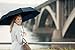EEZ-Y Compact Travel Umbrella w/Windproof Double Canopy Construction - Auto Open/Close Button