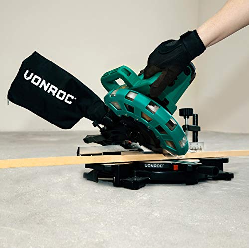 VONROC Kapp- und Gehrungssäge 1700W - Ø 216 mm Sägeblatt mit 40 Sägezähnen - mit Laser – Bild 5