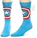 Marvel Captain America w/ Wings Crew Socks Blue sock size 10-13 shoe size 6-12