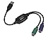 Monoprice PS/2 Keyboard/Mouse to USB Converter Adapter, Black (110934) (2 Pack)