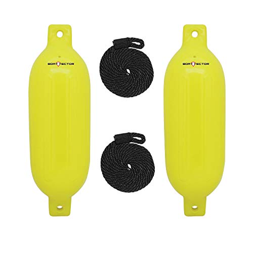 Extreme Max Standard 3006.7614 BoatTector Inflatable Fender Value 2-Pack-8.5" x 27", Neon Yellow