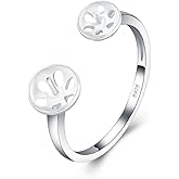 LGSY Sterling Silver Double Design Adjustable Ring Fitting for Women, Size 6-9, 1pc, DIY Pearl Jewelry Making