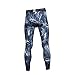 BeneU® Mens Camouflage Sports Running Basketball Compression Tight Leggings Pants(Style:Flash Blue Size:S)