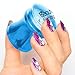BEAUTYBIGBANG Nail Art Stamper With Scraper Set - Metal Handle Stamper Plastic Scraper with 2 Pcs Silicone Heads for Manicure Print DIY Tool (Blue)