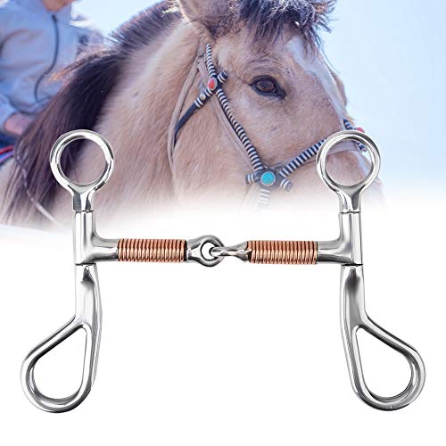 Western Horse Snaffle Stainless Low Leverage Steel Copper Roller Jointed Mouth Snaffle Bit Copper Winding - Thumbnail 3
