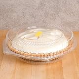 10" Plastic Disposable Pie Containers with Hinged