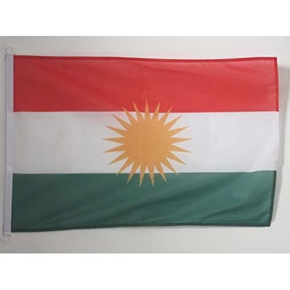 AZ FLAG - Kurdistan Nautical Flag - 18'' x 12'' - For Outdoor and Boat - Curdistan Banner Knitted Polyester with Two Plastic Rings - Vivid Colors - 12x18 in - 45x30 Cm