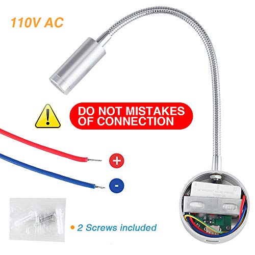 Wall Mounted Reading Light with USB Charging Port, LED Bedside Wall