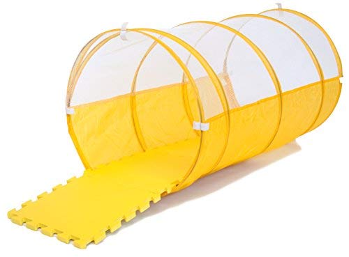 eWonderWorld 3.25' Sunshine Yellow Kid'S Pop-Up Play Tunnel with Carrying Bag - Children'S Tunnel, Play Tube, Crawl Tunnel for Toddlers, Toy Tunnel