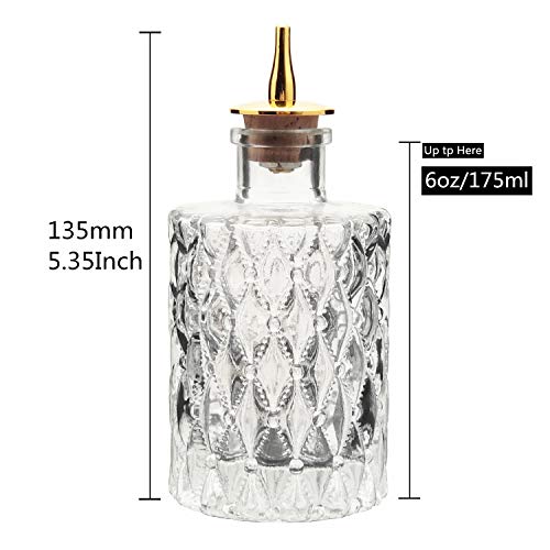 Bitters Bottle - Jewel Bitter Bottle For Cocktail, 6oz / 175ml, Glass Dahs Bottle With Stainless Steel Dasher Top - DSBT0011 (6oz/175ml) (Jewel 6oz/175ml) - Thumbnail 6