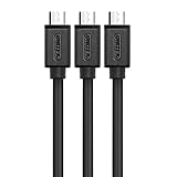 UNITEK 3-Pack Premium Micro USB Cable High Speed USB 2.0 A Male to Micro B Sync and Charge Charging Cables for Android, Samsung, HTC, Motorola, Nokia and More (Black)