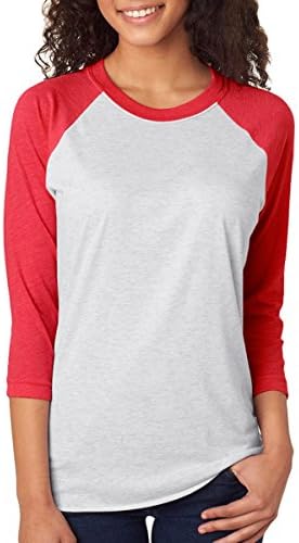Next Level Unisex Triblend 3/4-Sleeve Raglan - VT PINK/ HTR WHT