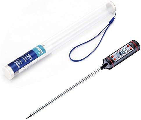 Homehost Food Cooking Thermometer Digital Meat Thermometer Instant Read With Stainless Long Probe for Kitchen BBQ Baking Grill Milk Bath Water Candy