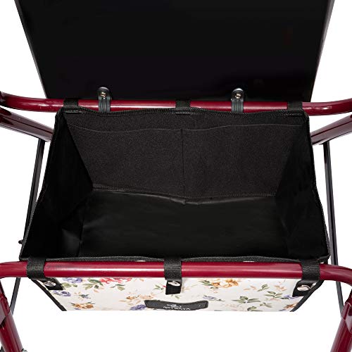 Extra Large Walker Underseat Bag - Rollator Accessories - Under Seat Storage Pouch (Floral)