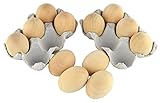 Samyo Unpainted Wooden Eggs for Easter, Spring Crafts, and Displays 2- 1/2 Inches x 1- 3/4 Inches (Pack of 12)