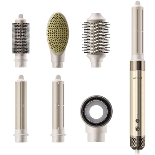 Airbot Hyperstyler &Dryer Hair Straightening Set with Styler and Wrap, Professional Hair Tools for Curly Hair, Gold.