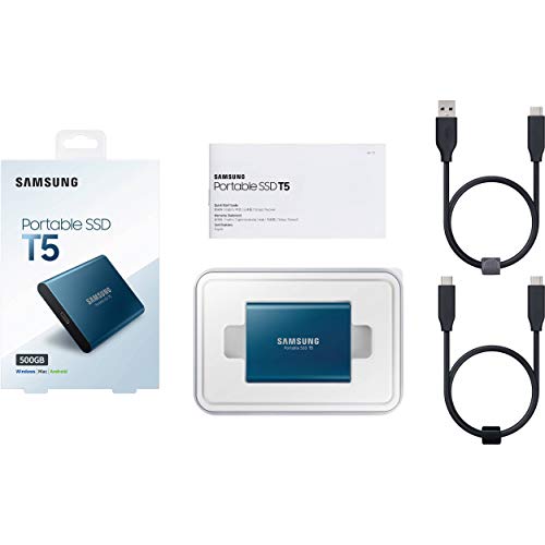 Blackmagic-Design-Pocket-Cinema-Camera-4K-with-Samsung-500GB-T5-Portable-Solid-State-Drive-Blue-Extended-Life-LP-E6-Spare-Battery-2700mAh-200Wh-HomeTravel-Battery-Charger-Cleaning-Cloth