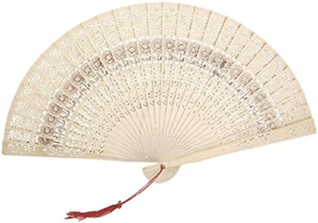 wedding hand held Folding Sunflower Carved Print Wooden Hand Fan Fragrant