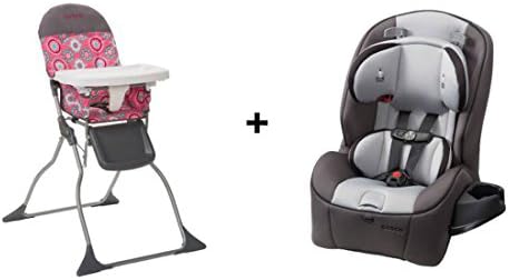 Cosco Simple Fold High Chair (BUNDLE Posey Pop High Chair plus Car Seat)
