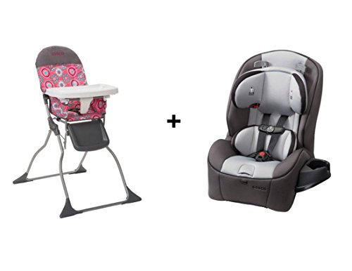 Cosco Simple Fold High Chair (BUNDLE Posey Pop High Chair plus Car Seat)