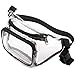 Clear Fanny Pack, BuyAgain Stadium Approved Waist Pack Durable Transparent PVC Cute Fanny Bag Purse With Adjustable Belt for Women Men, NFL Games, Concert, Travel, Events, Black