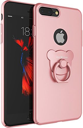 iPhone 7 Plus case,Niubity Bear Ring Series PC bumper case 360 Degree Rotation bracket for Apple iPhone 7 Plus 2016 (Rose Gold)
