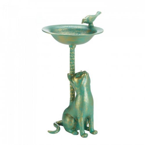 Songbird Valley CAT BIRDBATH-11.2"L x 11.2"W x 21.2"H