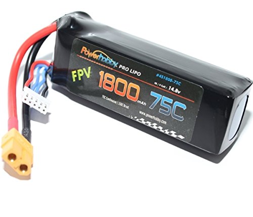 Powerhobby 4S 14.8V 1800mAh 75C Lipo Battery with XT60 Connector