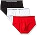 Emporio Armani Men's Cotton Briefs, Black/White/Red, Large
