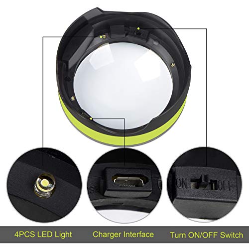 image for LED Reading Magnifier, Dylviw 5X Desktop Magnifying Glass with Ultra 