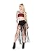 iHeartRaves Fierce High Waisted Fringe Skirt Cowgirl Festival Rave Bottoms Mini Skirt (Black, Medium)