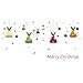 ANPHSIN 2 pcs Christmas Window Sticker Decal - Removable DIY Wall Door Mural Decoration for Holiday and Party (Christmas Tree + Bell) - L