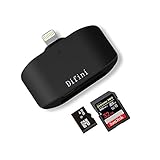 Difini SD Card Reader,with Lightning Micro SD\TF Memory Card Trail Game Camera Reader for Apple iPhone iPad iOS External Storage Memory Expansion Adapter (Black)