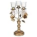 Amalfi Décor Madeleine Antique Gold Metal Candelabra Centerpiece, 3 Votive Candle Taper Candlestick Holder Accent Stand