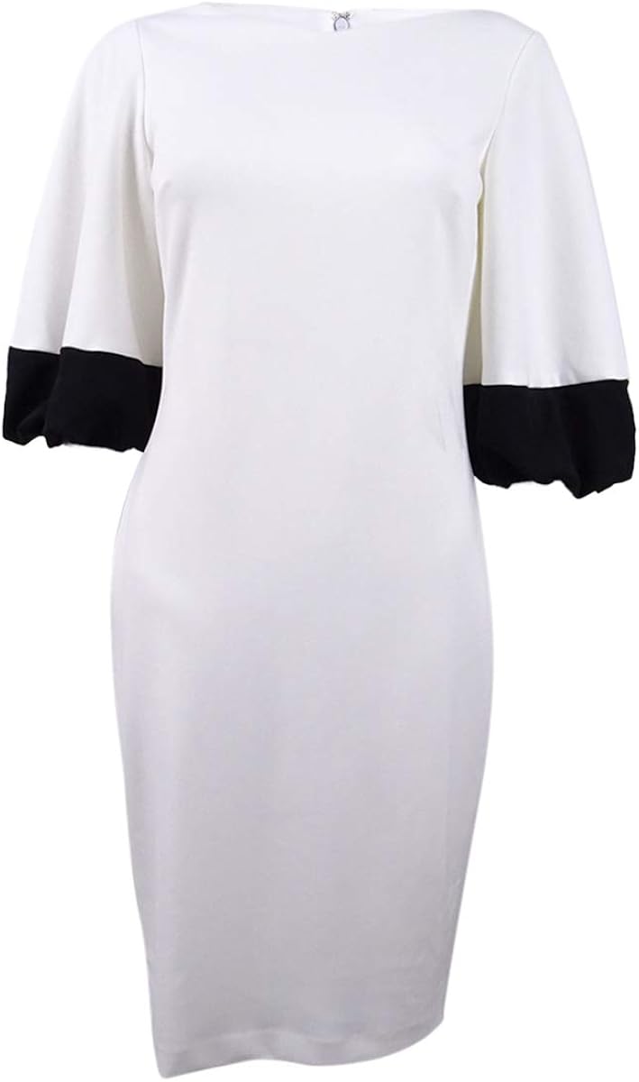 puff sleeve sheath dress