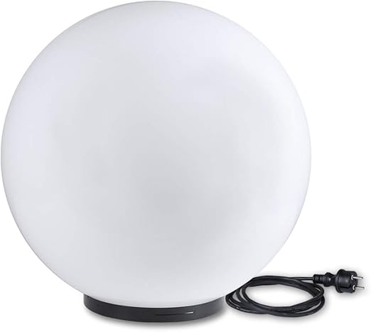 Kugelleuchte 60 Cm O Xxl Weisse Gartenlampe Aussenleuchte Schone Deko Fur Innen Aussen Gartenbeleuchtung Gartenkugel Fur Energiesparlampen E27 Led 230 V 200w Kugellampe Mit Ip44 2 M Kabel Amazon De Beleuchtung