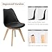 Furmax Mid Century Modern DSW Dining Chair Upholstered Side Chair with Beech Wood Legs and Soft Padded Shell Tulip Chair for Dining Room Living Room Bedroom Kitchen Set of 4 (Black)