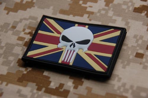 The Tactical 3d PVC Uk Punisher Flag Patch Combat Army Morale Velcro Patch